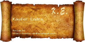 Kaufer Endre névjegykártya